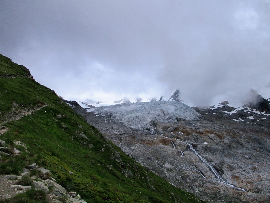 Aproximando al refugio Albert 1º con el Glaciar du Tour enfrente
