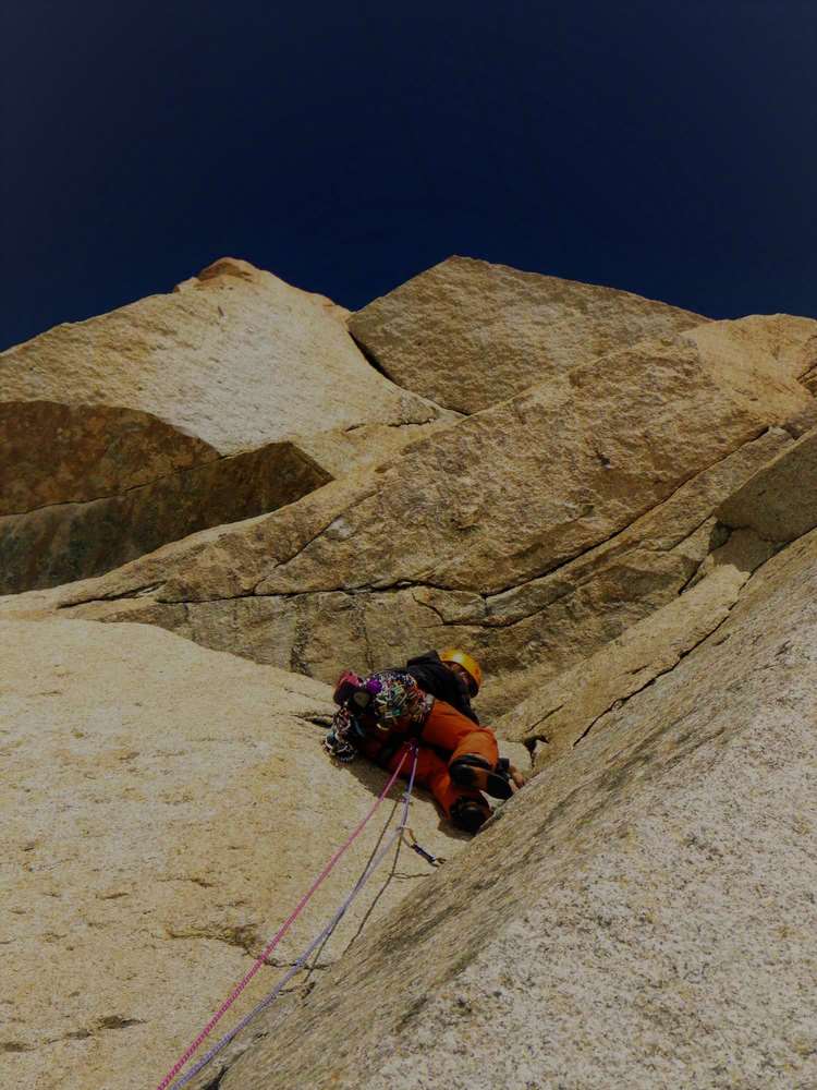 Empezando la vía Rébuffat (Aiguille du Midi)